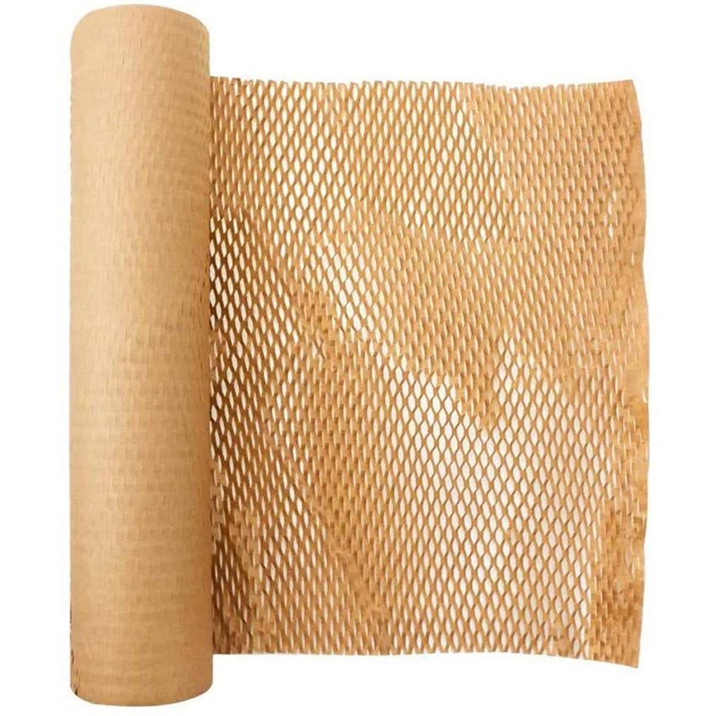 

3 Roll Recycled Packing Paper 12Inch X 33FT Eco Honeycomb Paper For Moving Packaging Wrap Recyclable Cushion Material