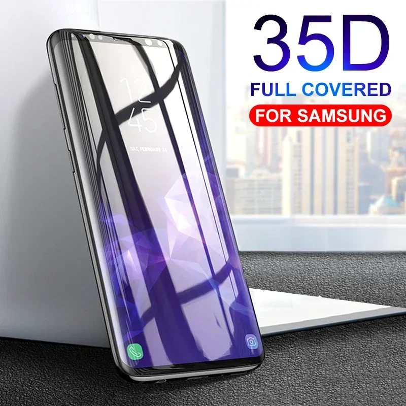 

Изогнутое закаленное стекло 35D для Samsung Galaxy S8 S9 Plus Note 8 9, 2 шт., защитная пленка для экрана S9 S8 S7 S6 edge