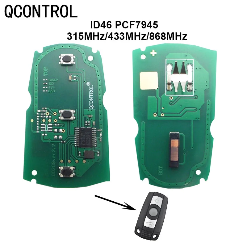 QCONTROL 315LP/315/433/868MHz  Car Remote Smart Key Circuit Board for BMW CAS3 X5 X6 Z4 1/3/5/7 Series Keyless Entry Transmitter