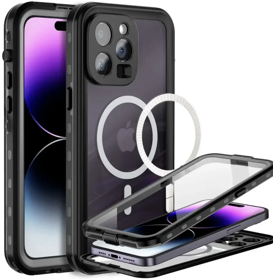 Ultimate IP68 Waterproof Full Body Protective Case with MagSafe for Diving and Underwater Adventures