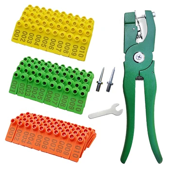 Livestock Ear Tag Marker Applicator 001-100 Ear Tags For Sheep Goat  Pig Identification Kit with 2 Pcs Pins Ear Tag Pliers 1
