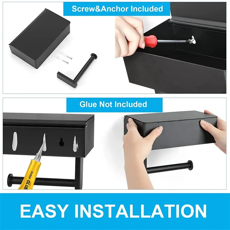 Wall Mount Toilet Paper Holder Bathroom Tissue Accessories Rack Holders Self Adhesive Punch Free Kitchen Roll Paper Accessory toilet paper rack toilet paper holder toilet roll holder tissue holder