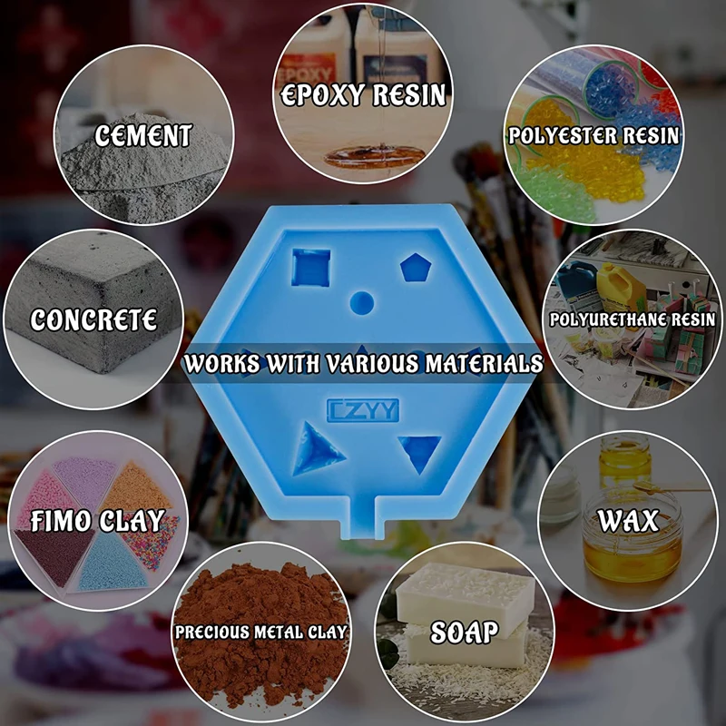 Stampi Per Dadi In Silicone Per Resina - Set 7 Forme Per D&D E Giochi Da Tavolo Fai Da Te - Foto 4