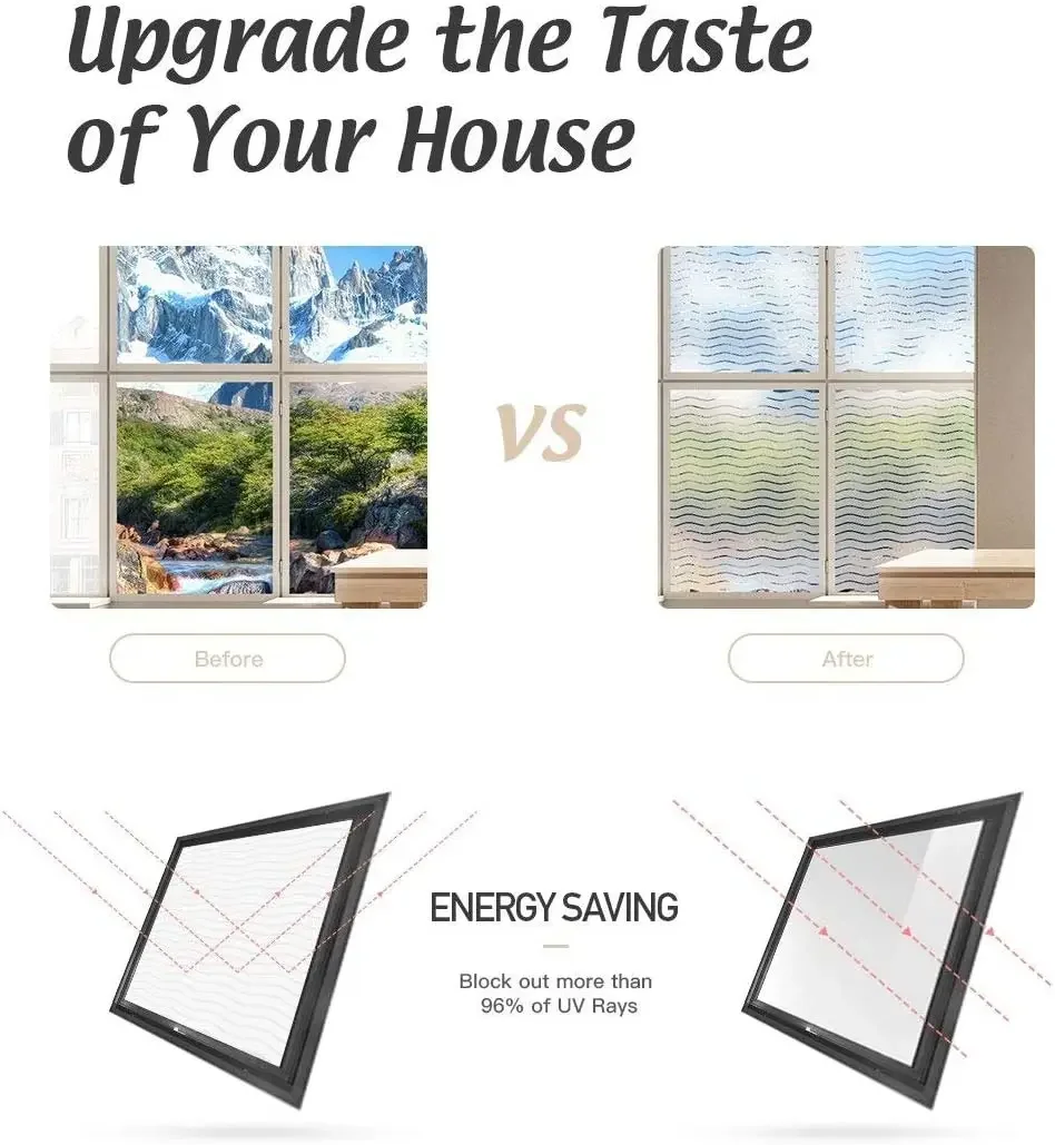 Window Film Privacy Light Protection Non Adhesive Removable Glass Covering Opaque Window Sticker Self Static Cling Vinyl Film window film window privacy film window sticker