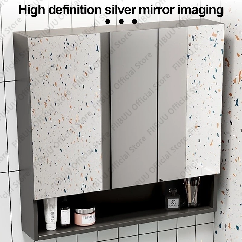 Multifunctional Bathroom Vanity Modern Cabinet Mirror Cabinet Black countertop Integrated with Ceramic Sink Bathroom Furniture