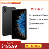 Blackview MEGA 2 Tablet PC, Android 15, 12'' 2K FHD+ Display 36GB(12+24)RAM 256GB ROM, 9000mAh 16MP AI Main Camera 4G Tablets 1