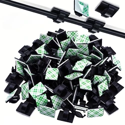 Adhesive Cable Management Clips - 50 Pack for Efficient Wire Organization in Home, Office, and Car (50pcs)