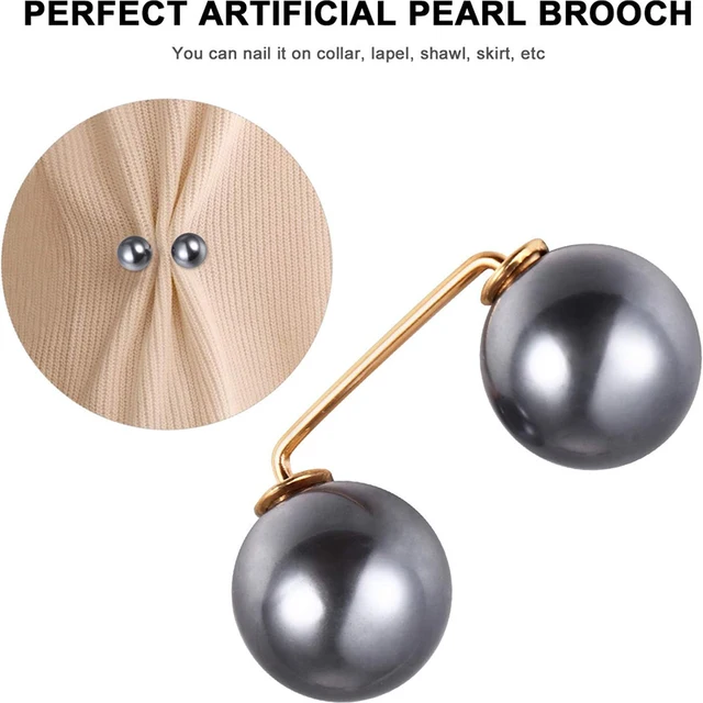 Spilla Con Perle Per Donne - Fiocco Elegante In Lega Dorata Con Perle Artificiali - Foto 6