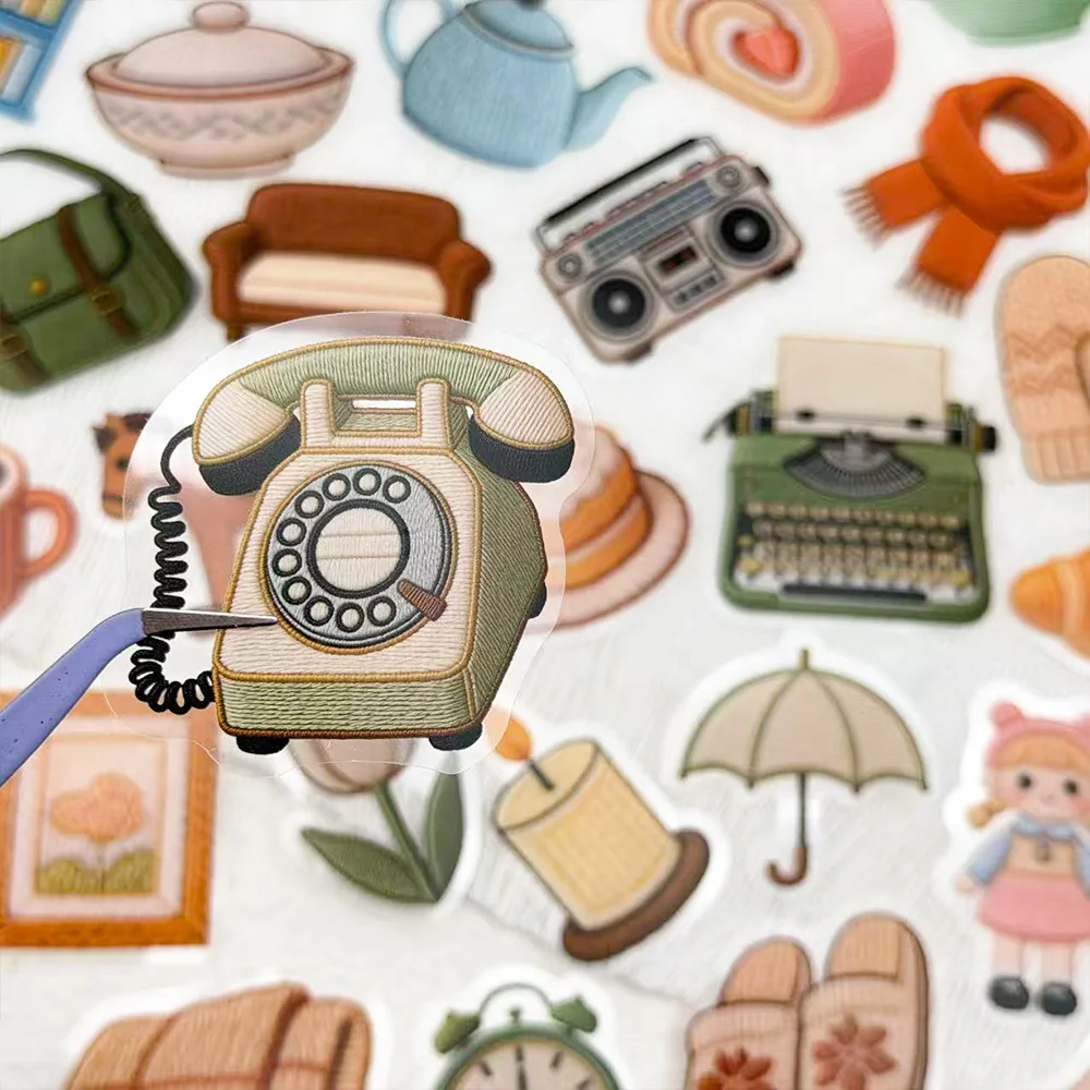 50pcs 아늑한 작은 것들 투명 PET 스티커 데칼 전화 노트북 노트북 가방 DIY 미적 방수 스티커