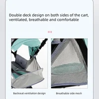Poussettes jumelées pour bébés, portables et pliables, avec sièges doubles avant et arrière, pour deux enfants. 6