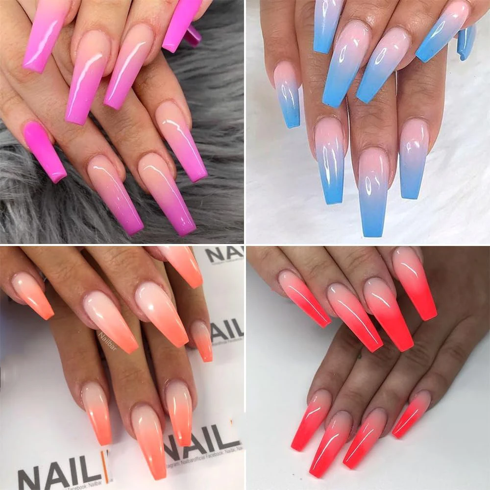 9Colors Solid Neon Gradient Glitter Powder Set Neon Mirror Effect Chrome Nail Powder DIY 9 Colors Rubbing Ombre Manicure Dust