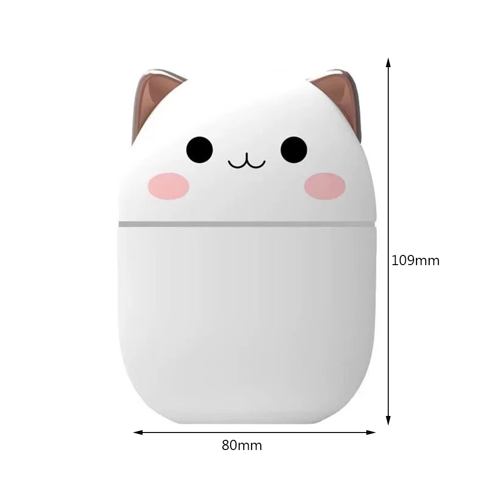 250ml Mini Air Humidifier Cute Aroma Diffuser with Night Light USB Mute Purifier Cool Mist Maker for Home Bedroom Desktop Car