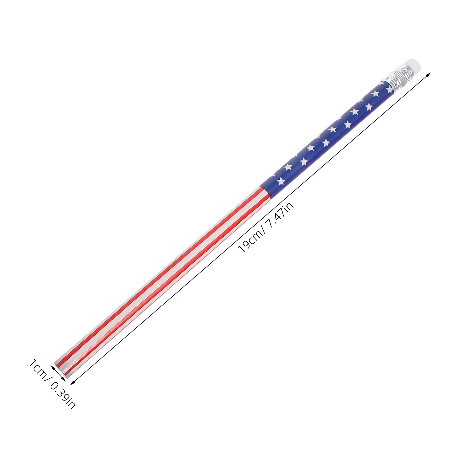 36Pcs 활기찬 국기 디자인 연필 튼튼한 나무 어린이 쓰기 그리기 다시 학교로 돌아 가기 교실 미국 국기 애국 용품