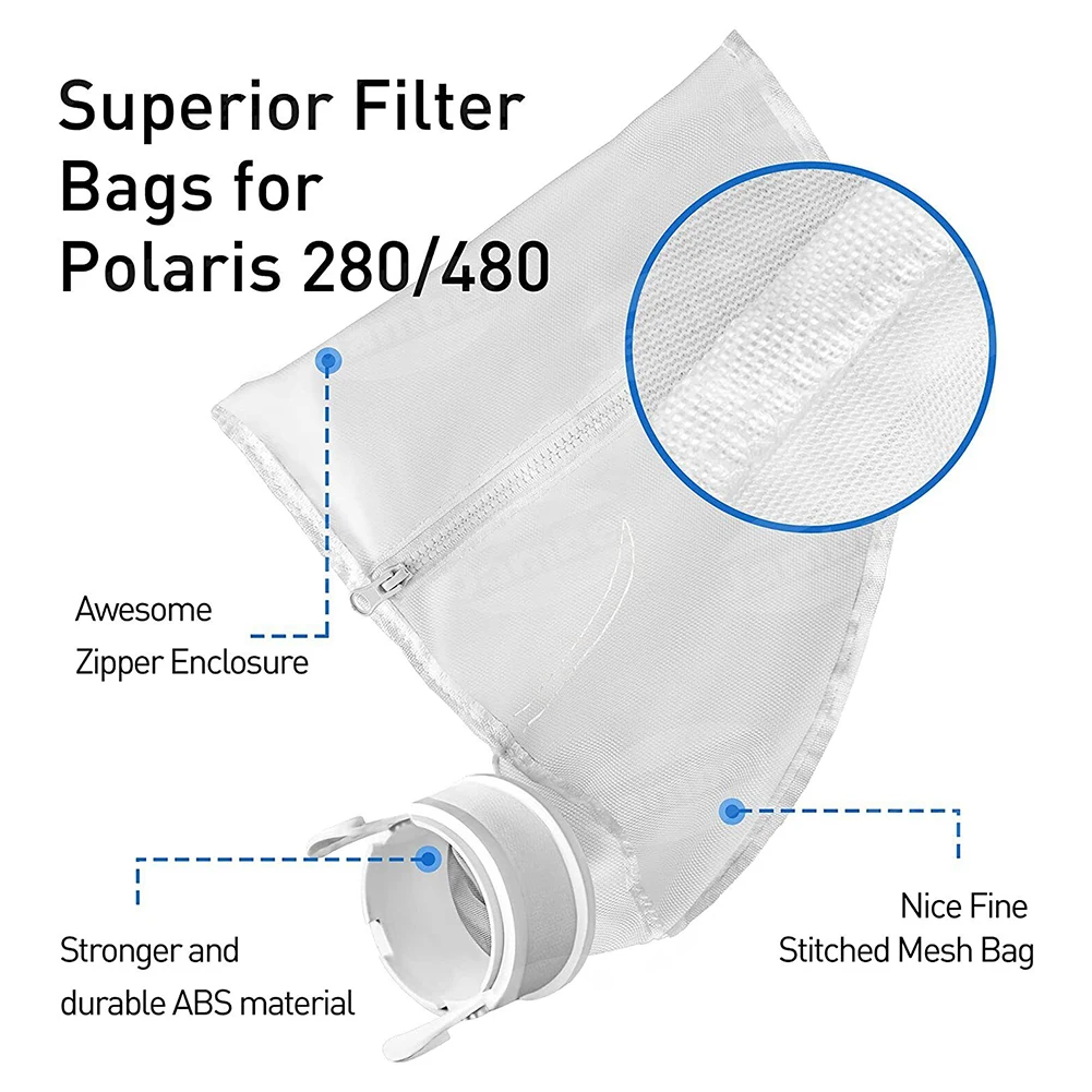 Pool Cleaner Bags 2Pcs for Polaris 280 480 K13 K16 swimming pool filter pool cleaning tool swimming pool cleaning kit pool filter cleaner
