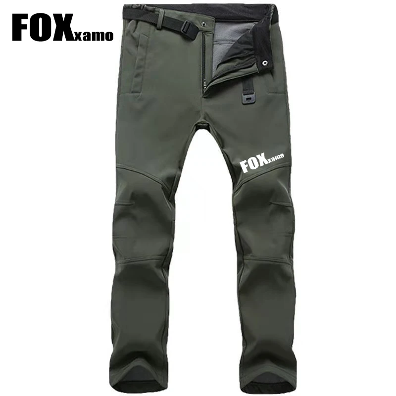 Fox xamo Winter Cycling Men Trousers Soft Shell Fleece Thermal Autumn Thick Stretch Waterproof