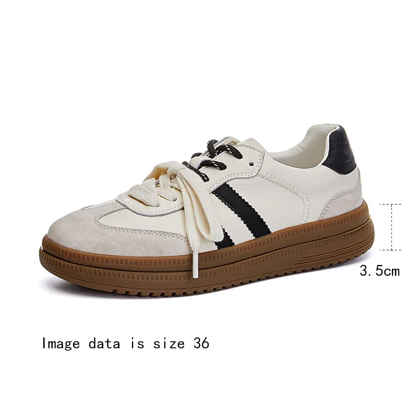 DIMANYU De Training Shoes Women's Real Leather 2024 Fall New Lace Female Sneakers Thick Sole casual female Forrest Gump Shoes 6