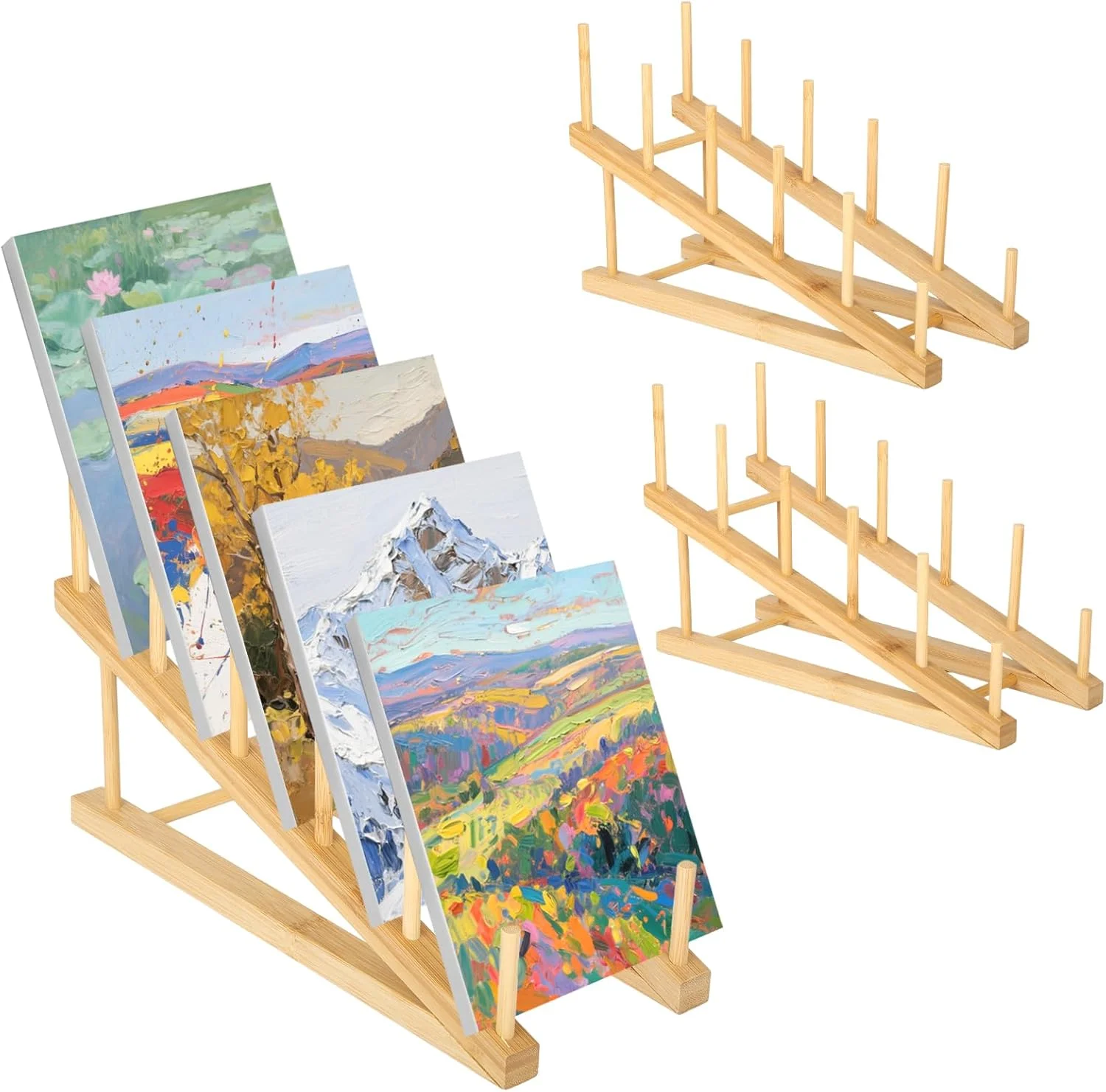 Art Drying Rack Art Storage Rack for Classroom 5 Layers Paint Display Rack Wood Storage Stand for Canvas, Art Storage Organizer