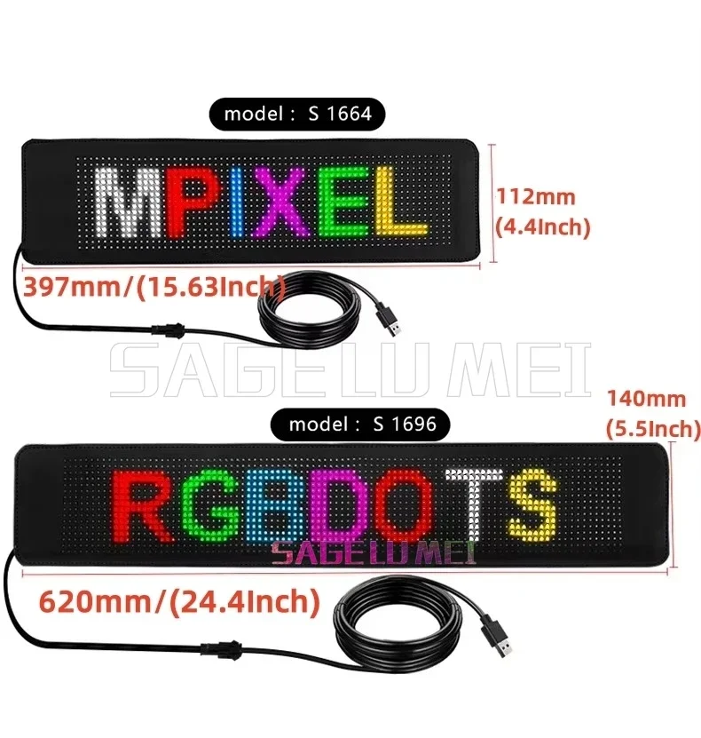 LED Screen Sign Advertising RGB Foldable Scrolling Message Display Board App Soft Flexible Led Panel Car Rear Window Display APP led modules led module