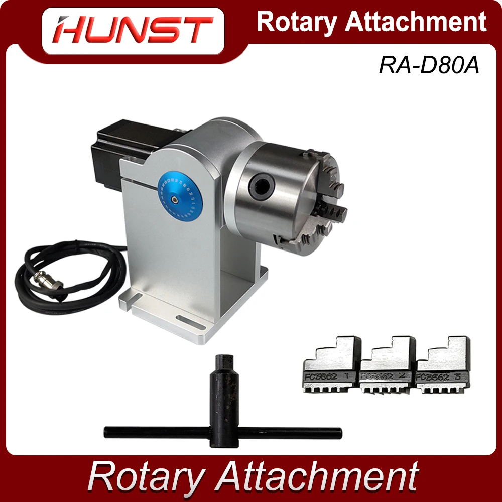 HUNST Rotary Attachment Diameter 80mm Device Fixture Gripper Three Chuck Rotary Worktable for Laser Marking Parts Machine wood pellet mill for sale Woodworking Machinery