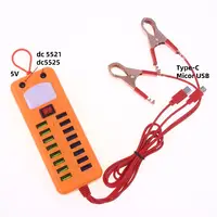 1Pcs 12V 24V To 5V 3.4A 16USB Port Power Adapter With Battery Clip For Charging Cell Phone Emergency USB Power High Efficiency - Image 5