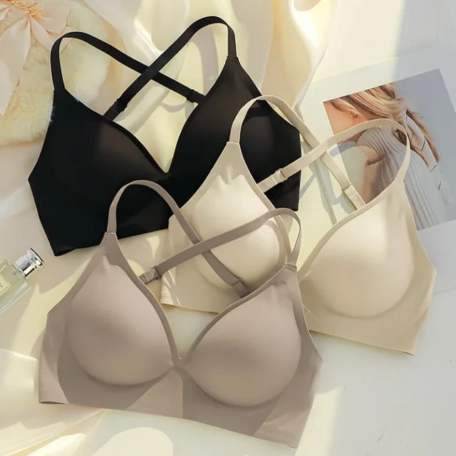 Women U-shaped Backless Beautiful Back Small Breasts Gathered Underwear Bra