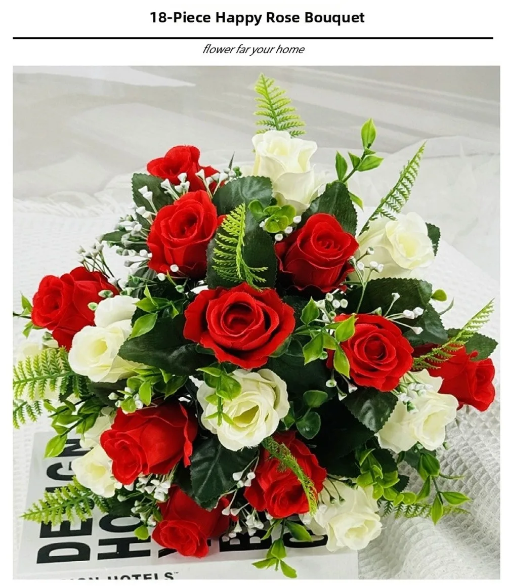 18 Köpfe Echte Glückliche Blumen in 8 Farben für Fotografie und Geschenke, Natürlich Simulierte Mini-Rosen zur Dekoration – Detail 17