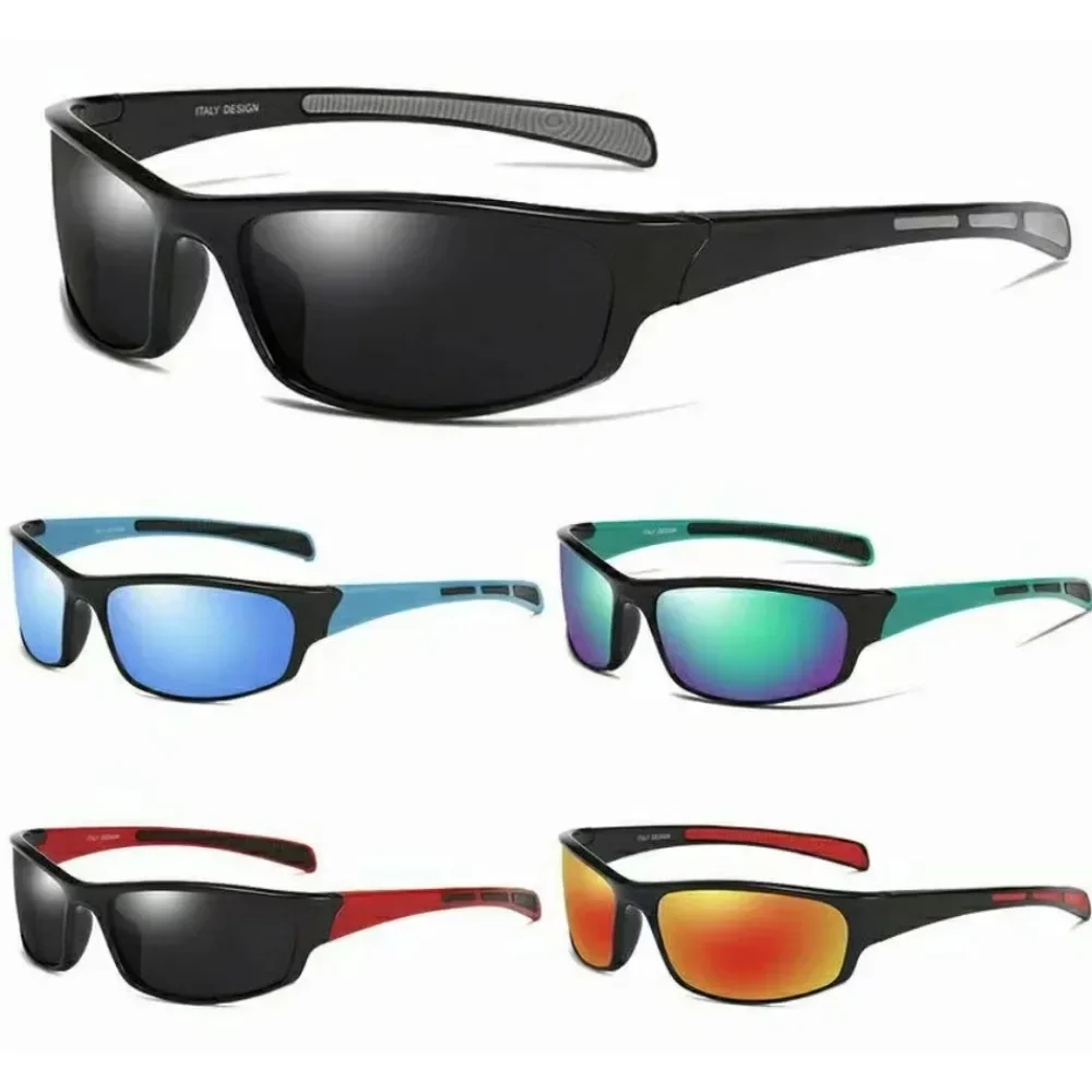 2 stuks UV400 sportzonnebril, gepolariseerd, fietsbril voor heren en dames, uv-bescherming 400, voor fietsen, motorrijden, hardlopen, skiën, bergbeklimmen, vissen enz