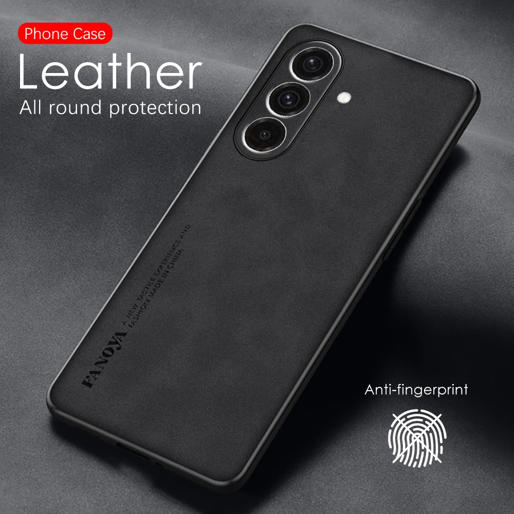 Sheepskin Leather Back Cover with TPU Soft Bumper - Shockproof Phone Case