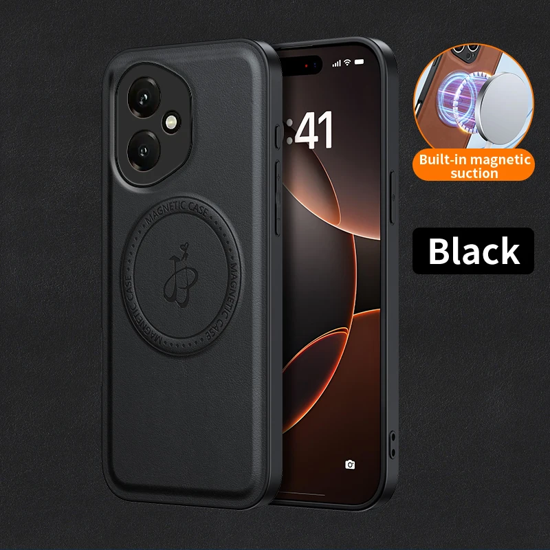 PU Leather Wireless Charging Magnetic Case for Hon...