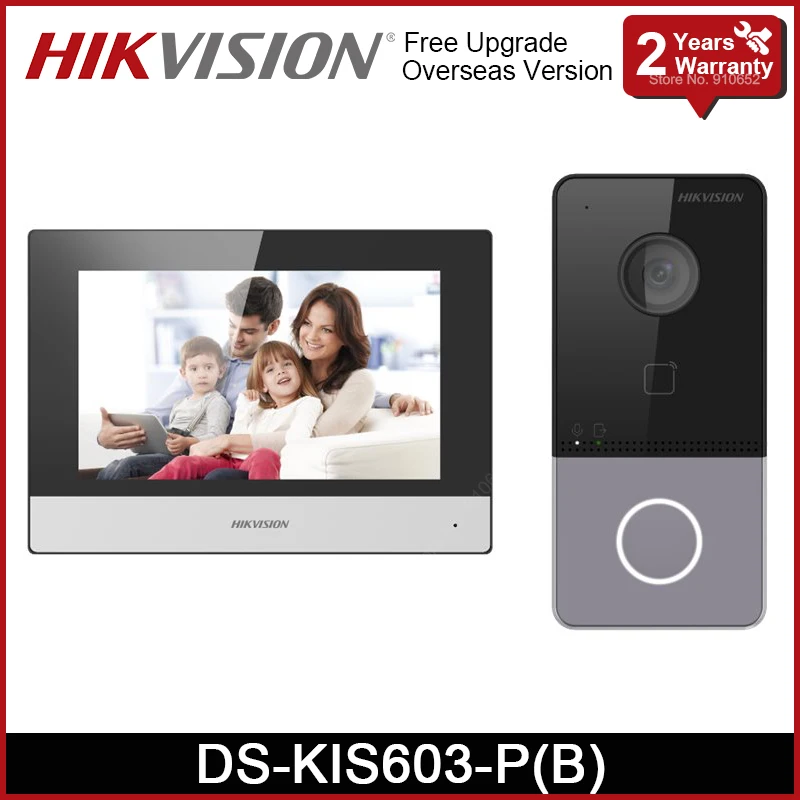 DS-KIS603-P(B) Hikvision IP Video Intercom Kit with DS-KV6113-WPE1 POE Doorbell Door Station DS-KH6320-WTE1 WiFi Indoor Monitor micron touch screen video intercom Door Intercom Systems