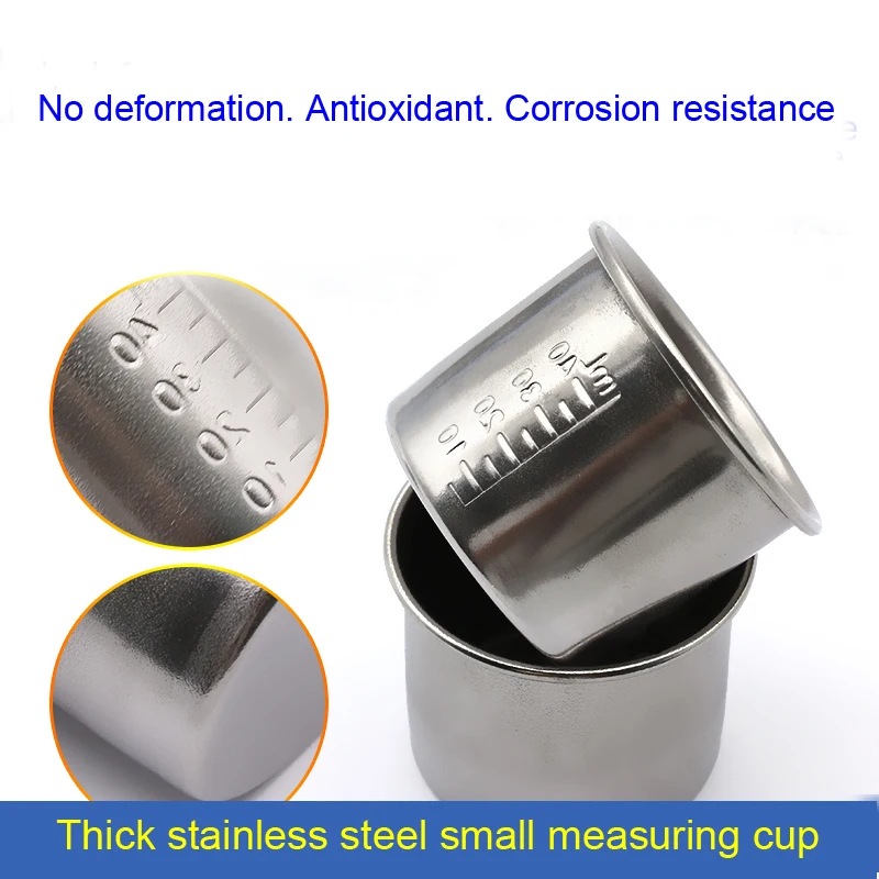 

Stainless Steel Medicine Cup Small Medicine Cup Liquid Measuring Cup with Scale 40Ml Makeup Tool Kit