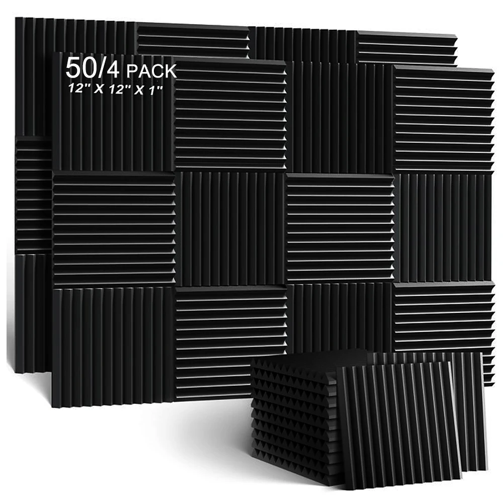 50/4Pcs 30x30x2.5cm Studio Acoustic Foam Panel Soundproof Wall Noise Protective Foam Sound Absorption Treatment Panel KTV Room