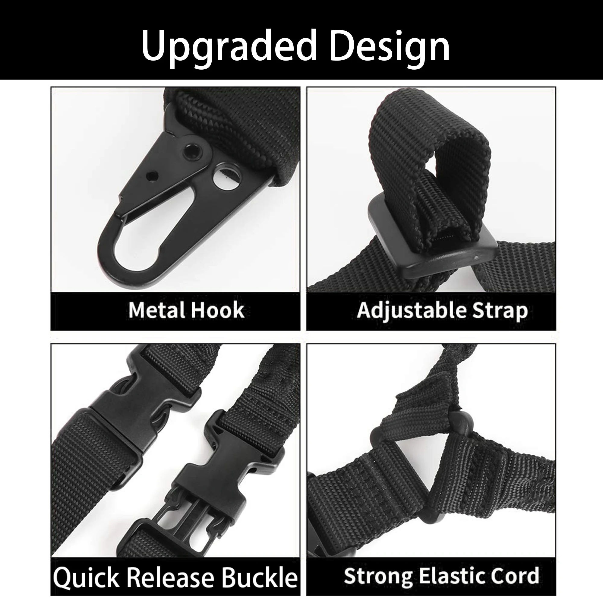 Adjustable Nylon Sling with Metal Hook for Outdoor Hunting