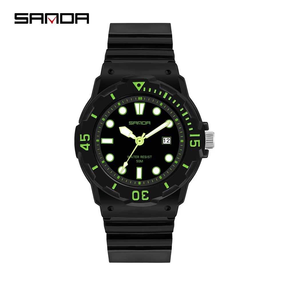 SANDA brand new simple electronic watch multifunctional versatile women's watch Outdoor sports glow-in-the-dark waterproof watch