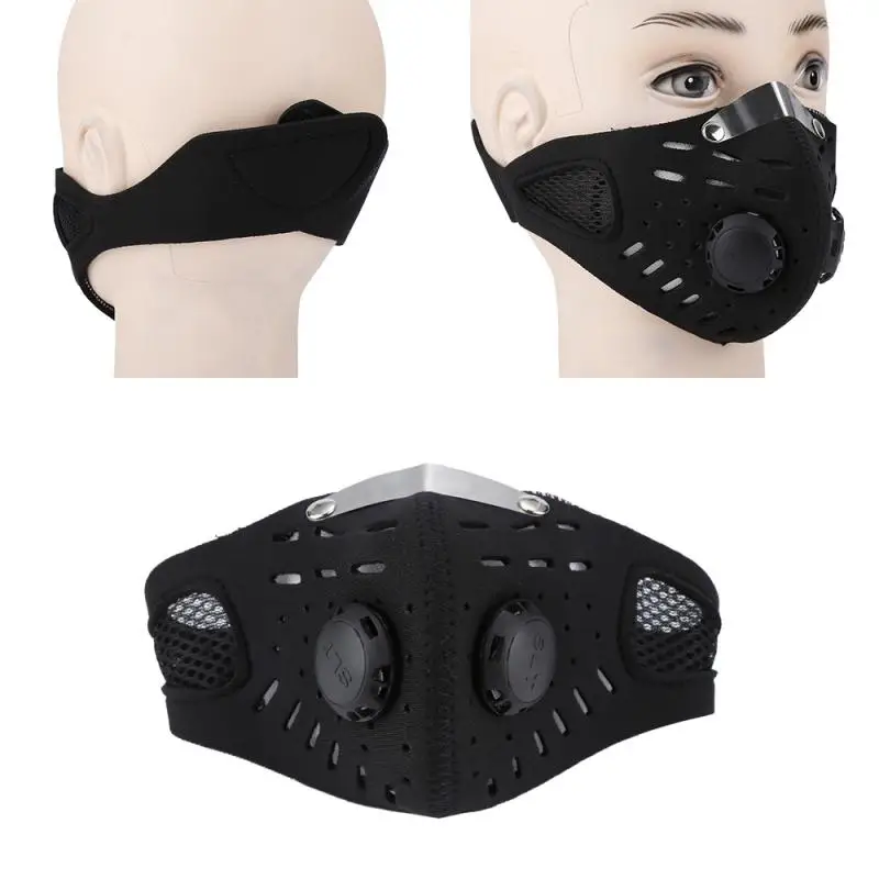 

Sport tactical Face With Filter Activated Carbon Non-Woven Fabrics Mask Half Face Mask Winter Warm Cycling Motorcycle Mask