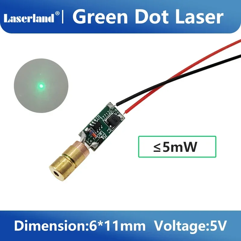 

06*11mm 515nm Dot Laser Generator 5mW Green Module Small Volume 5V