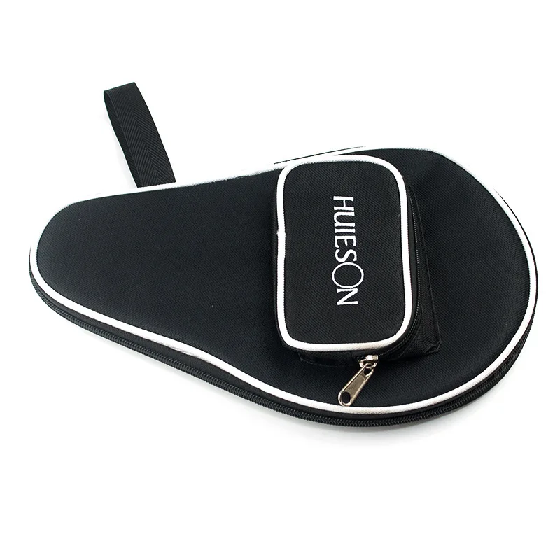 Empty Double Size Gourd Shape Oxford Cloth Table Tennis Racket Case with Zipper Outer Pouch Huieson For 2 Paddle and 3 Balls