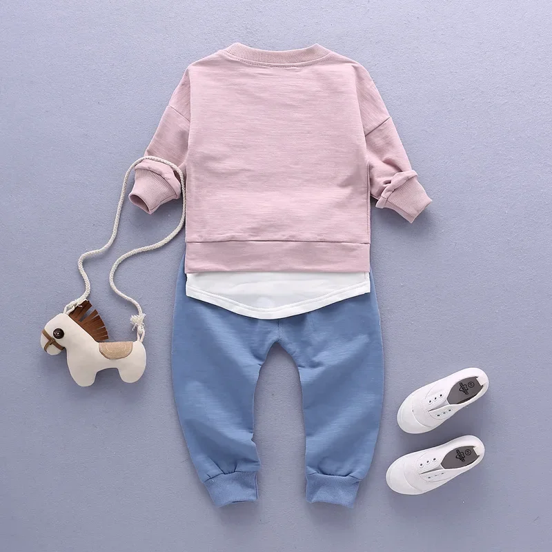Kids Clothes Children suit Cotton long-sleeved spring and autumn boy baby Pocket t-shirt+ pants Sets 2pcs Boy casual sportswear