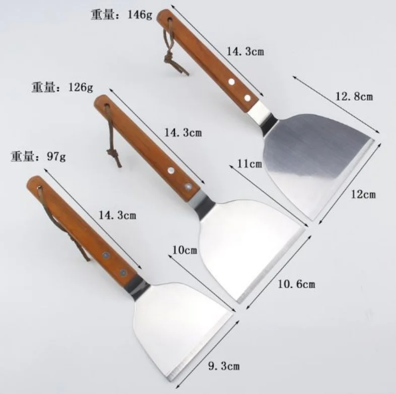 Metal Shovel Stainless Steel Griddle Hamburger Spatulas as Barbecue Turner Kitchen Accessories BBQ Grill Scraper Smash Burgers
