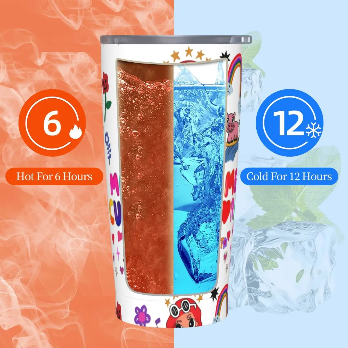 카롤 G 머그잔 마나나 세라 보니토 텀블러, 스테인레스 스틸 이중 벽 진공 절연 비코타 심장 문신 컵, 빨대 포함, 20oz