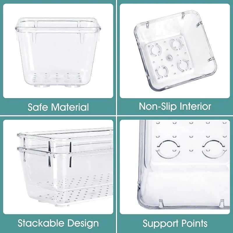 Description Picture 5 of item4/8/16/24pcs Drawer Organizers Set Clear Plastic Desk Dividers Bins Bedroom Dresser Office Storage Box for Makeup Gadgets