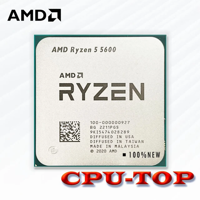 NEW AMD Ryzen 5 5600 R5 5600 3.5 GHz Six-Core Twelve-Thread CPU Processor  7NM 65W L3=32M 100-000000927 Socket AM4 NO FAN