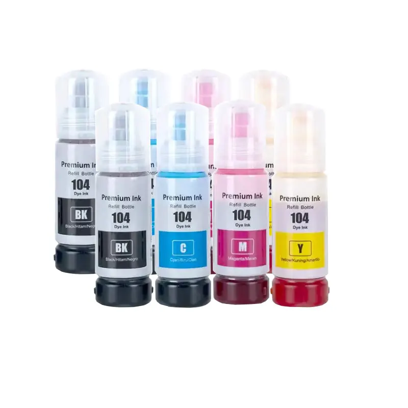 70Ml 104 Inchiostro Di Ricarica Premium Per Stampante Epson 104 Et-1810 Et-2710 Et-2711 Et-2712 Et-2714 Et-2715 Et-2720 Et-2721 Et-2726