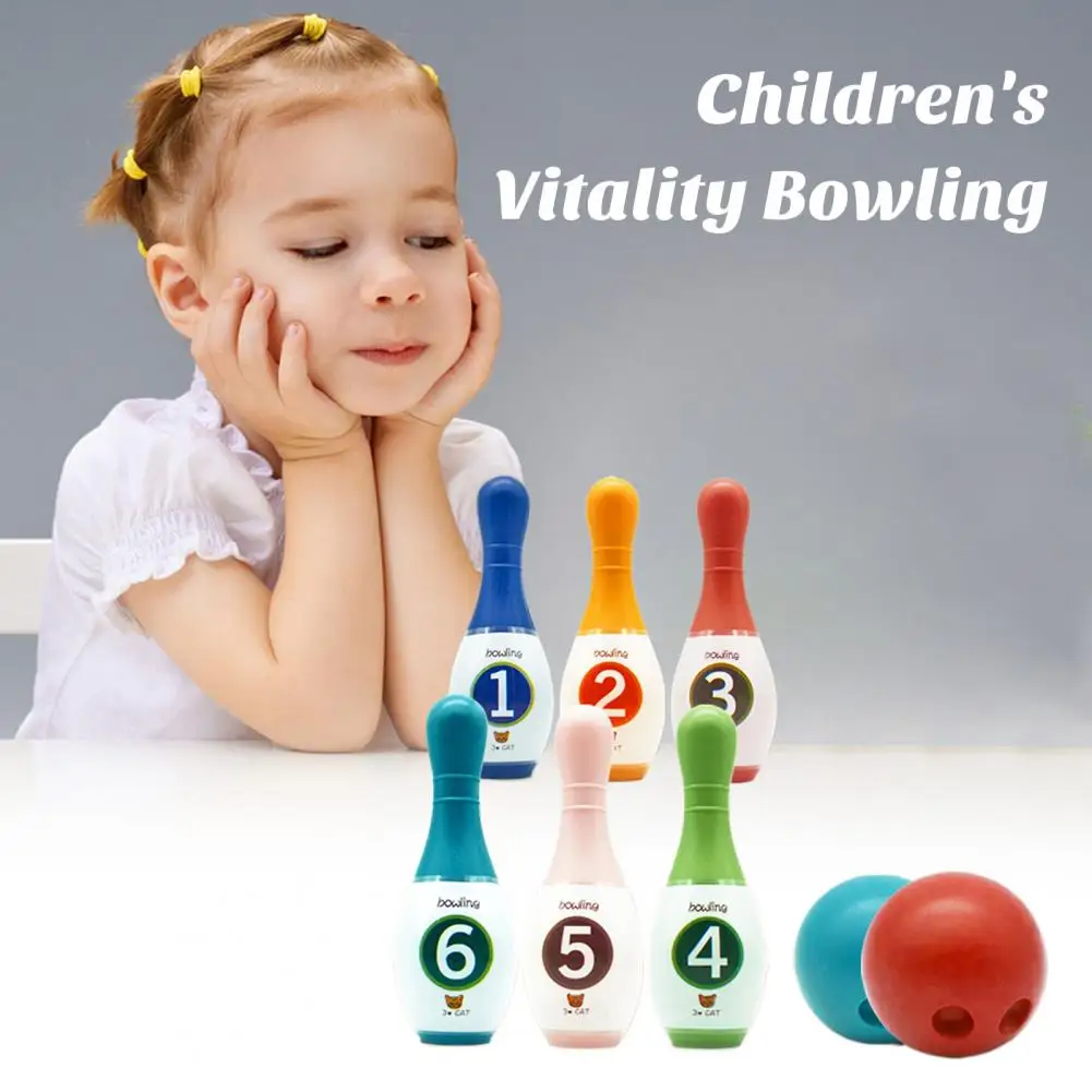 

Eco-friendly Kids Bowling Toy Educational Kids Bowling Playset with Number Learning Indoor Outdoor Yard Game with 6 for Children