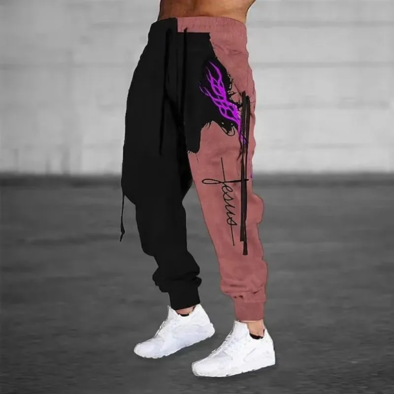 Wide Leg Men's Sweatpants 3D Print Y2k Pants Casual Golf Joggers Long Outdoor Hip Hop Loose Trousers Gym Tracksuit casual pants,sports pants,casual sports pants,printed pants