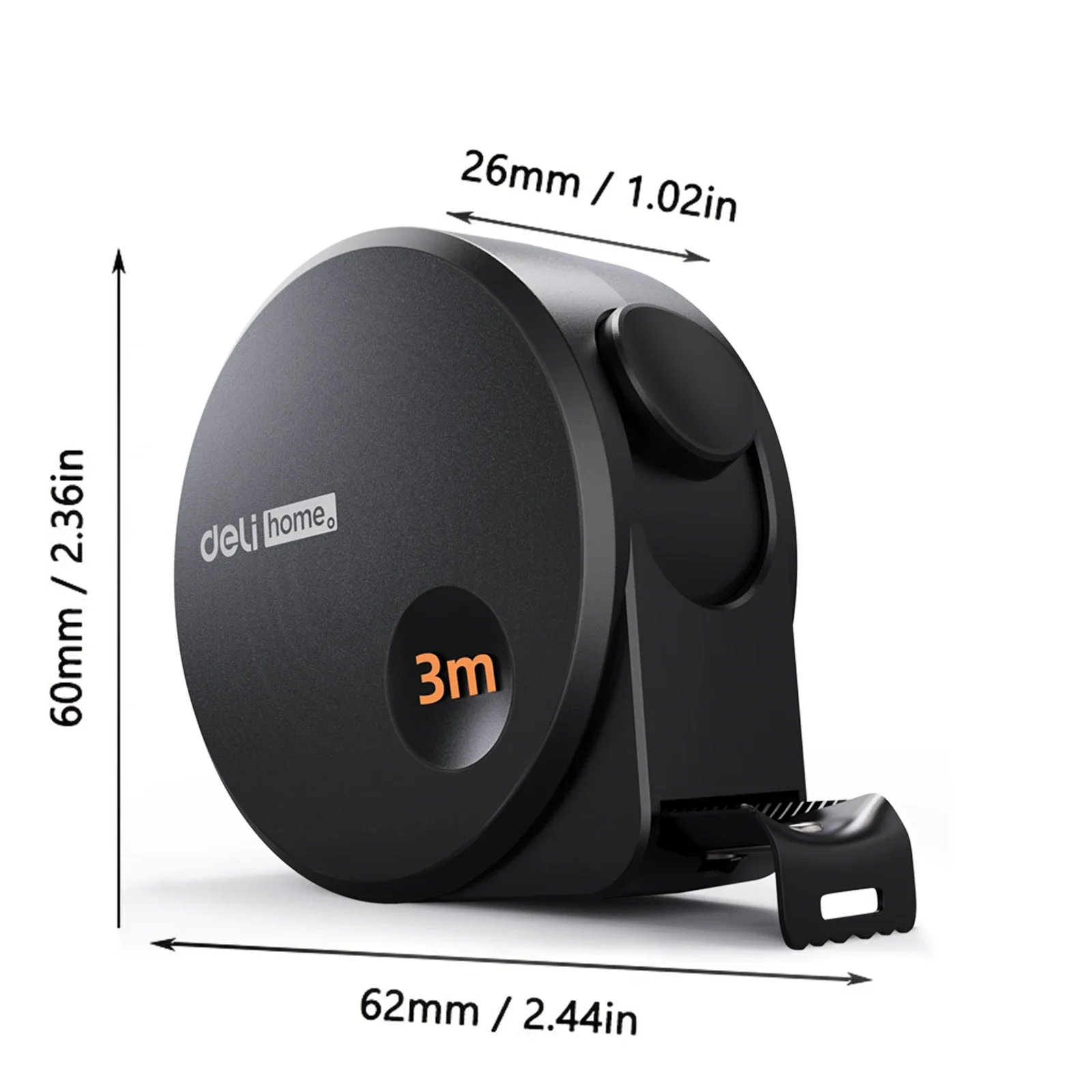 다기능 가정용 목공 휴대용 측정 도구 눈금자, 고탄소강 개폐식 눈금자, 3 m, 5m