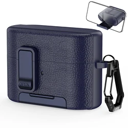 Premium Leather Texture Earphone Protective Case with Secure Lock and Invisible Stand - Sony WF - 1000XM6 (Blue)