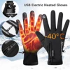 USB Winter Heating Gloves Thermal Waterproof Touch Screen Thermal Windproof Warm Gloves Cold Cycling Running Hiking Ski Gloves 1