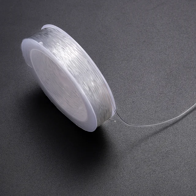 Corda elastica in cristallo trasparente, spessore: 0,8mm/1,0mm, resistente ed elastico per creare gioielli e braccialetti fai da te | SHEIN ALIA