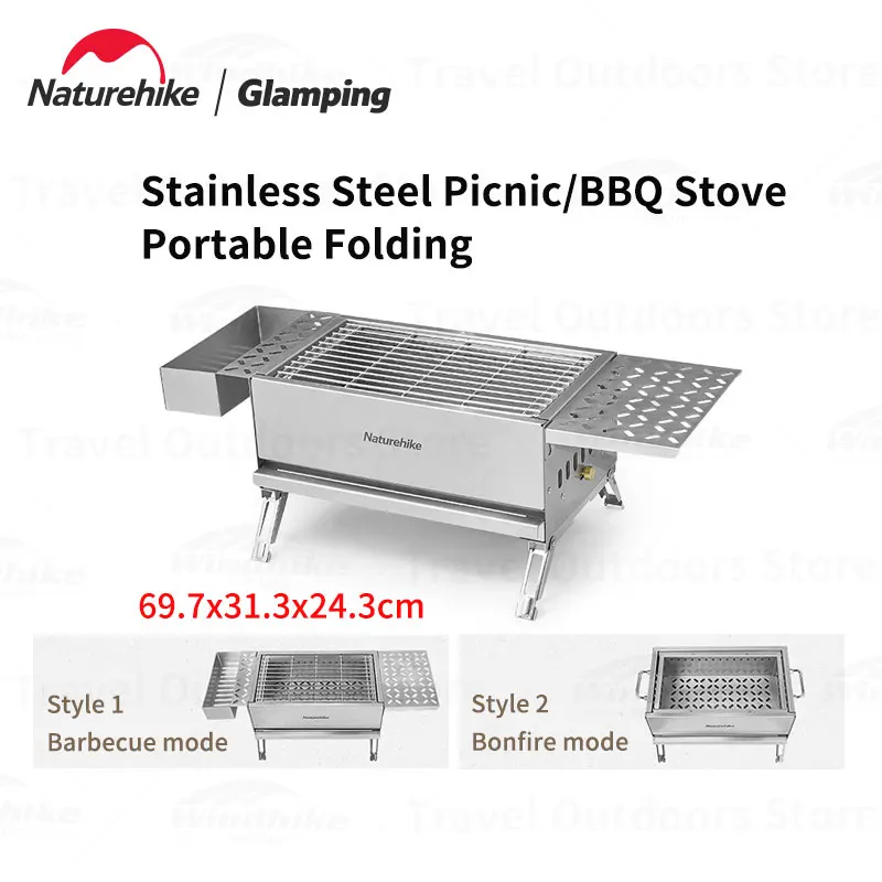 Naturehike Barbecue Grill Portable Campfire Stove Outdoor Camping Wood Burning Stove Free